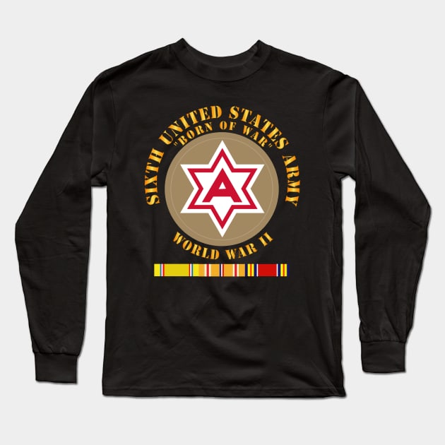 6th United States Army - Type 1 - WWII w PAC SVC Long Sleeve T-Shirt by twix123844